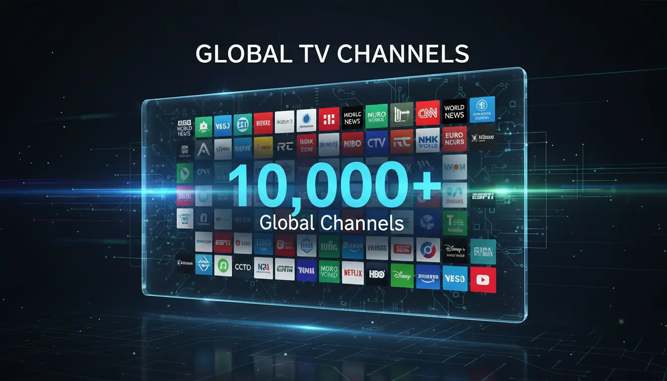 Global TV channels available on Global IPTV Net — USA, UK, Arabic, Latino and more